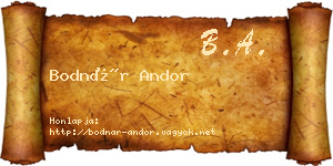 Bodnár Andor névjegykártya