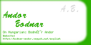 andor bodnar business card